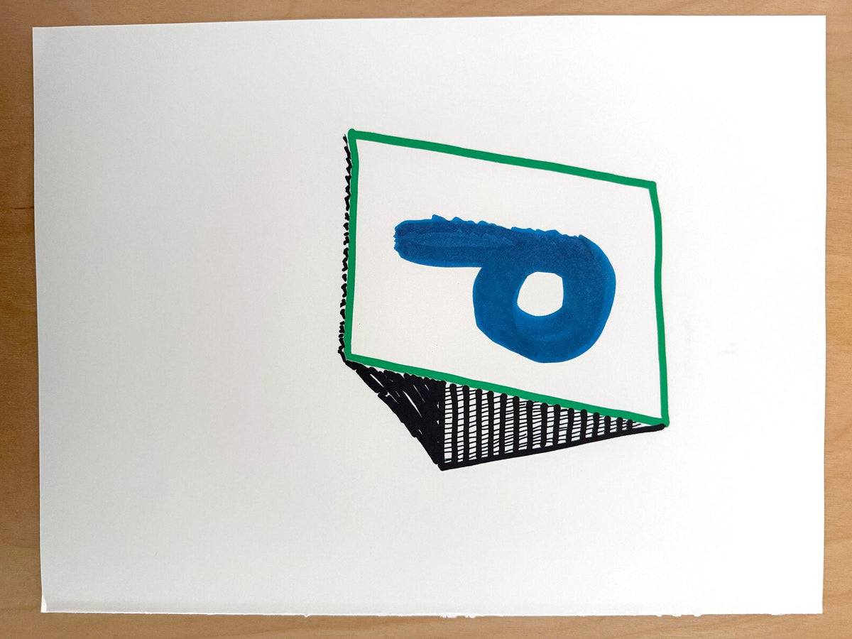 David Hockney letter P, in-hand view