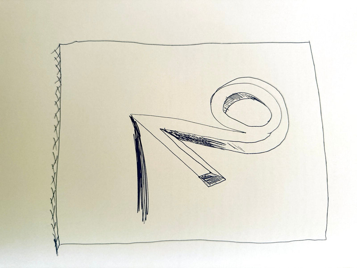 David Hockney letter R, in-hand view
