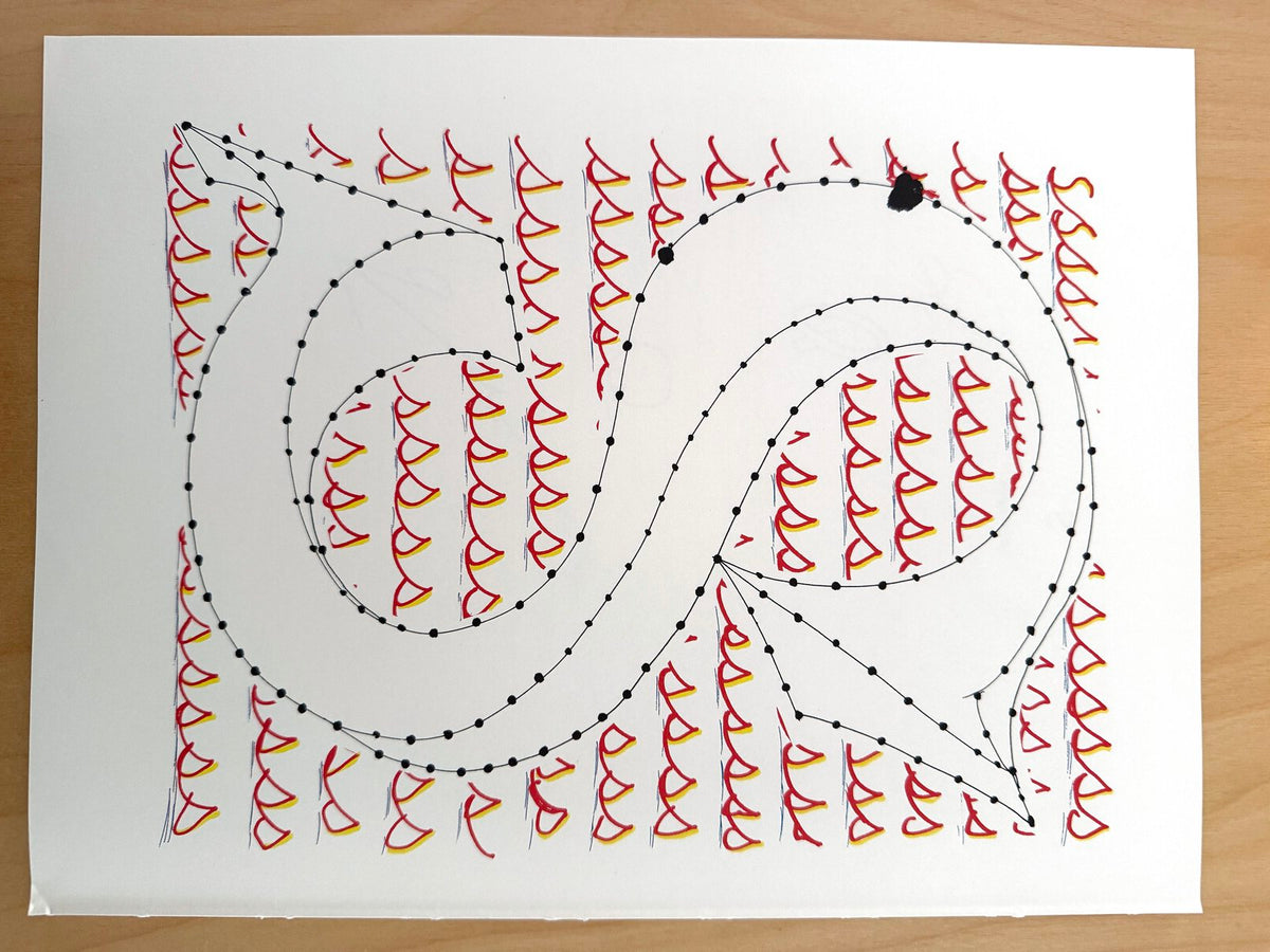 David Hockney letter S, in-hand view