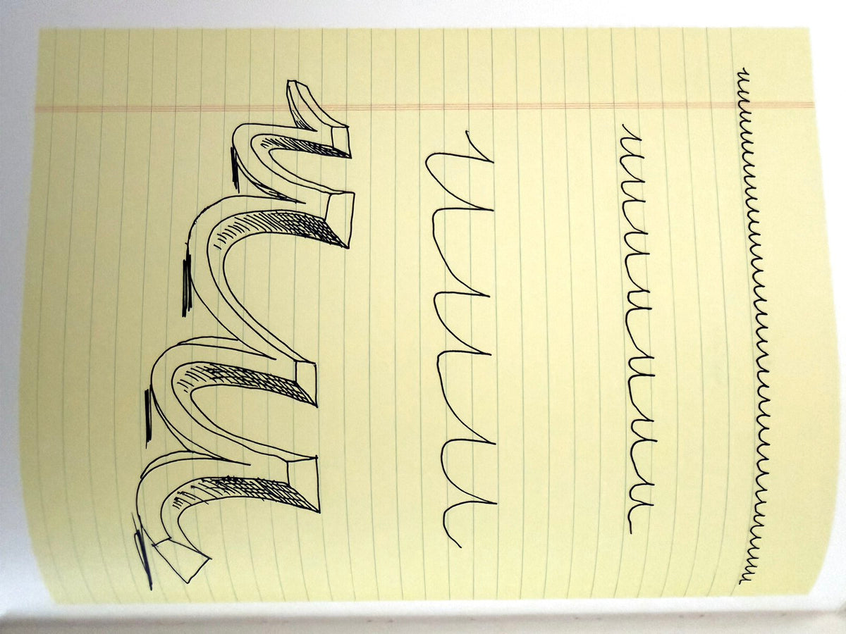David Hockney letter U, in-hand view