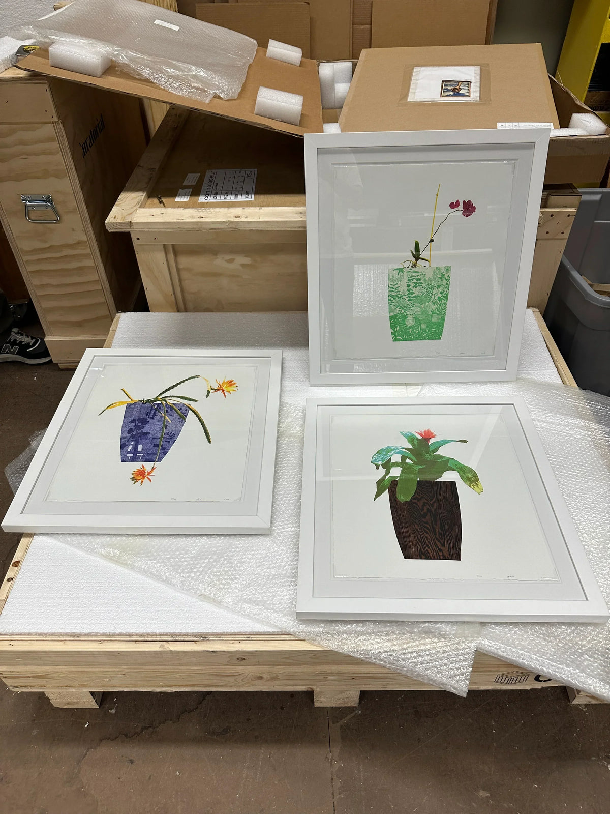 Three Landscape Pots: Orchid, 2019 by Jonas Wood