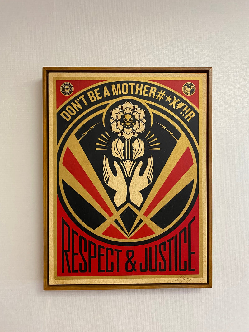 Don't Be a MFR (Respect & Justice) (On Wood), 2015 by Mimesis Projects