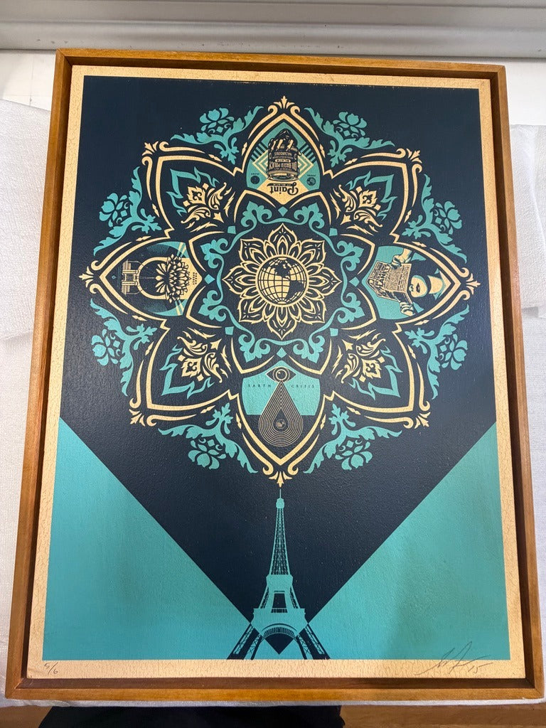 Earth Crisis (On Wood), 2015 by Shepard Fairey