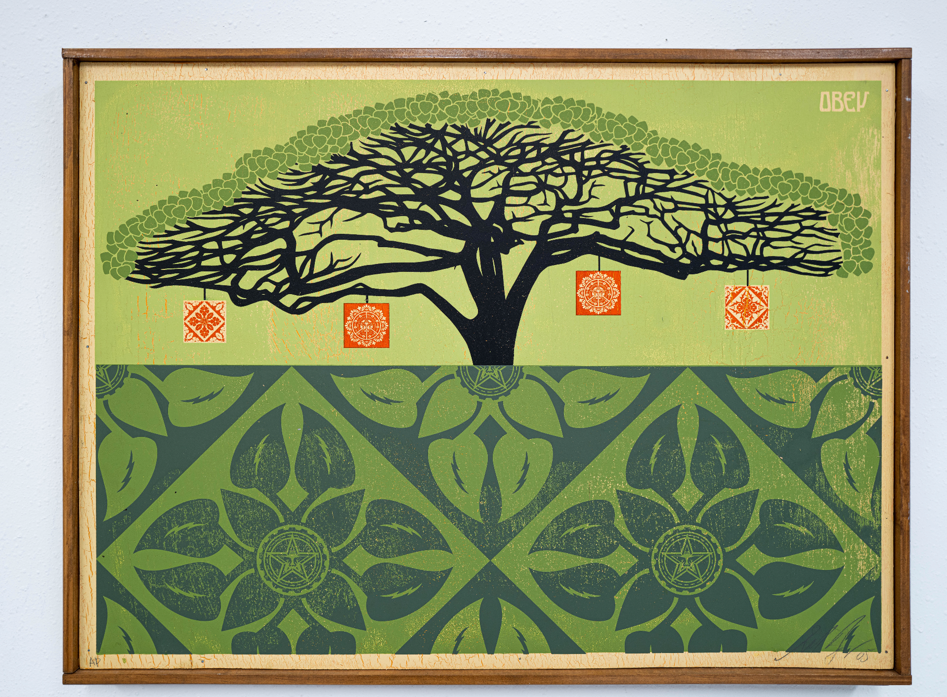 Monkey Pod Tree (On Wood), 2005 by  Shepard Fairey