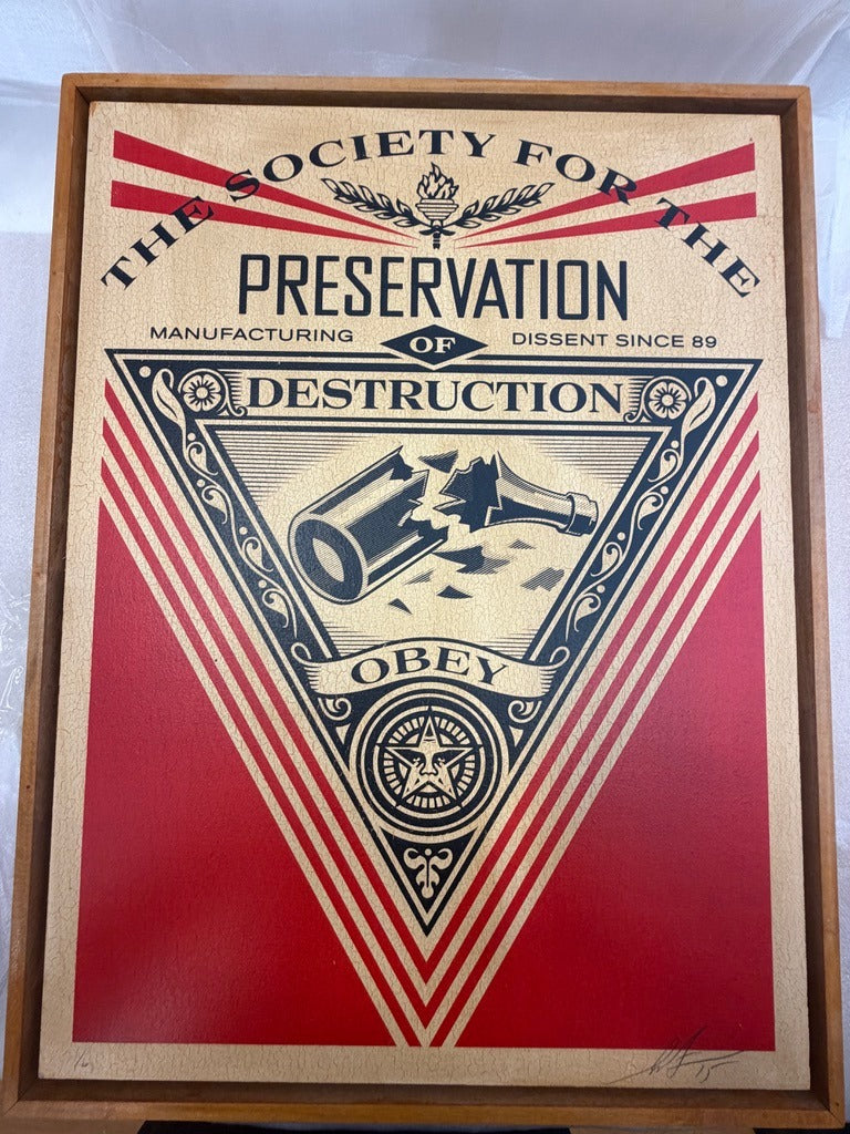 The Society for the Preservation of Destruction (On Wood), 2015 by Shepard Fairey