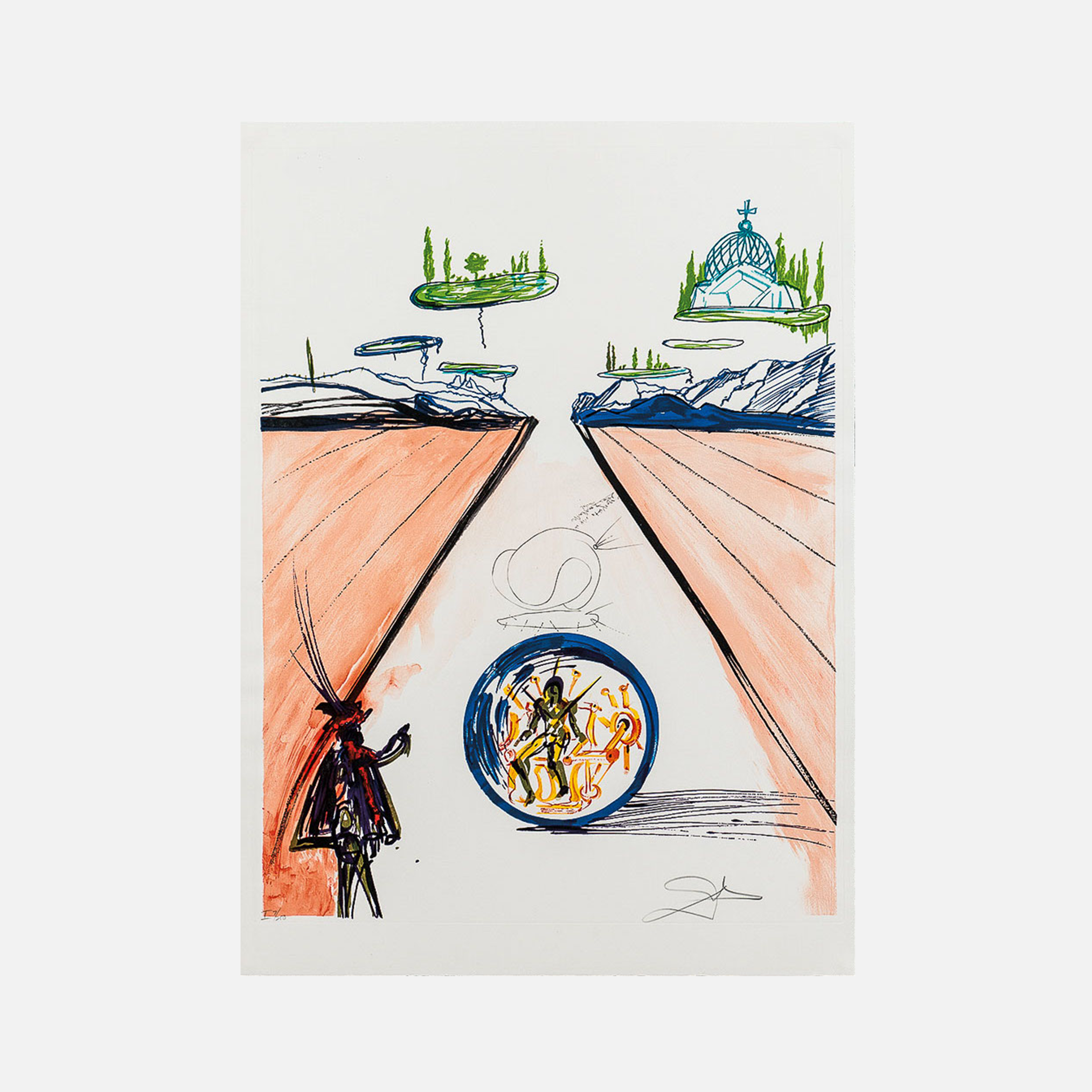 Intra-Uterine Paradesic Locomotion (Imagination & Objects of the Future Portfolio), 1975-1976 by  Salvador Dali