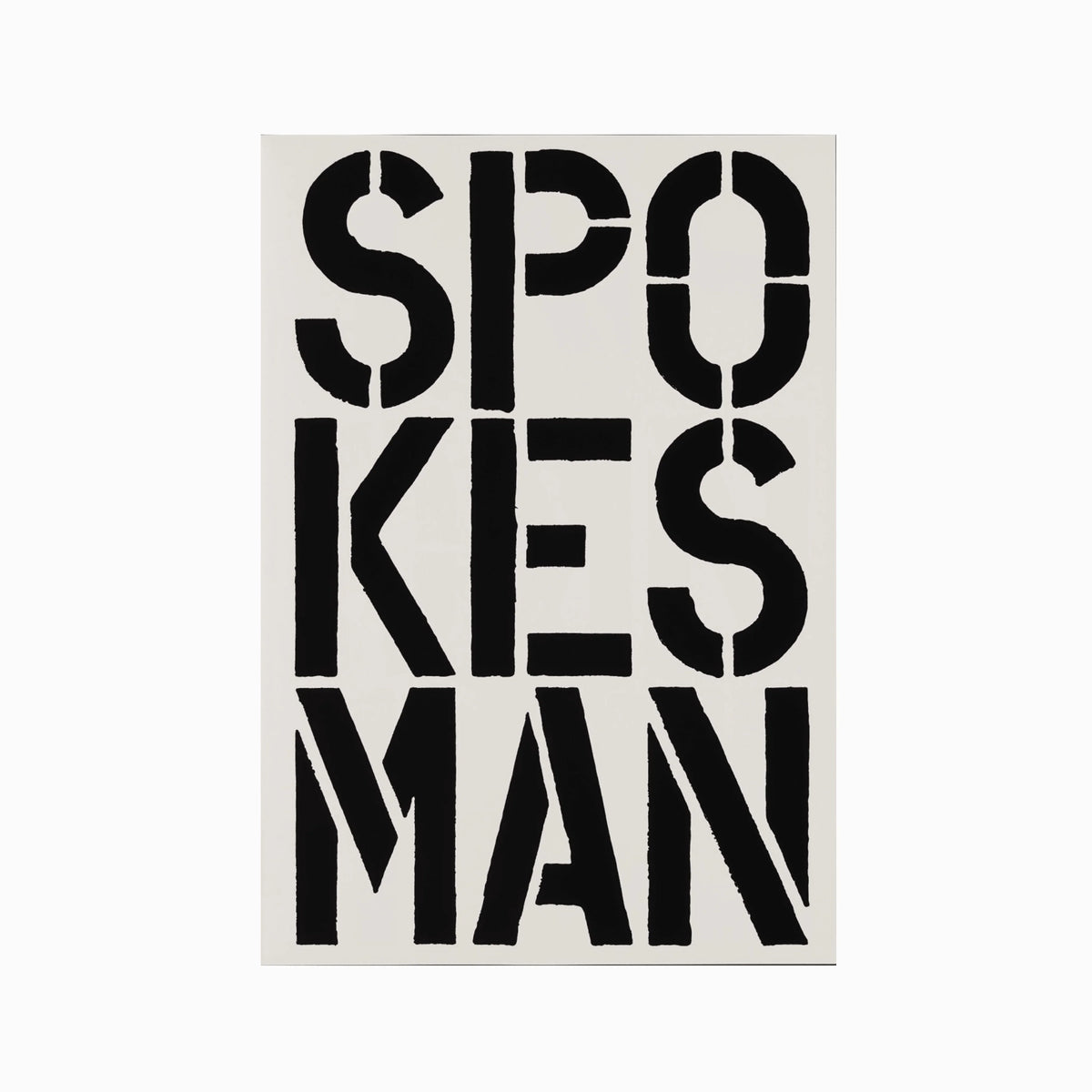 Spokesman (page from Black Book), 1989 by Christopher Wool