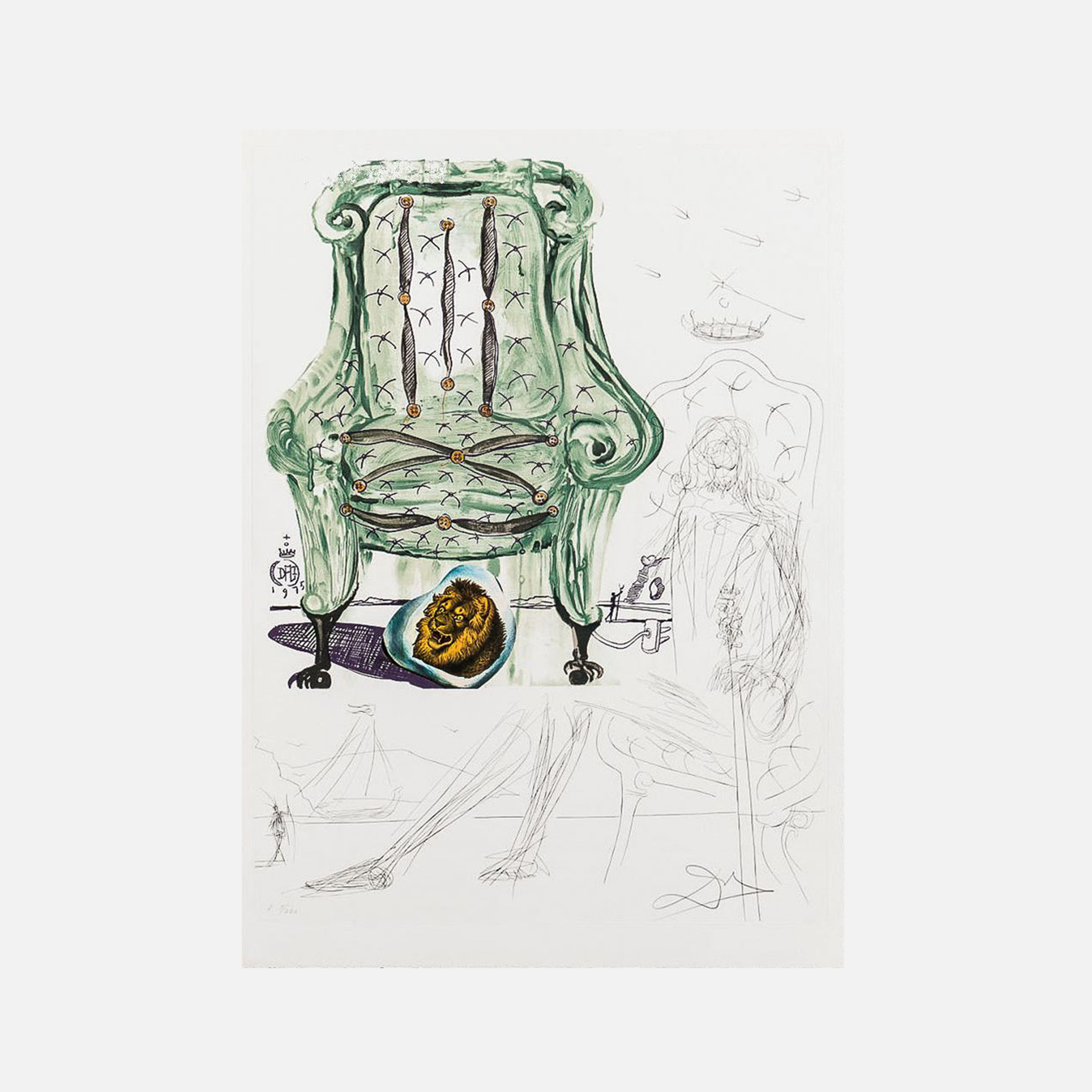 Breathing Pneumatic Armchair (Imagination & Objects of the Future Portfolio), 1975-1976 by  Salvador Dali