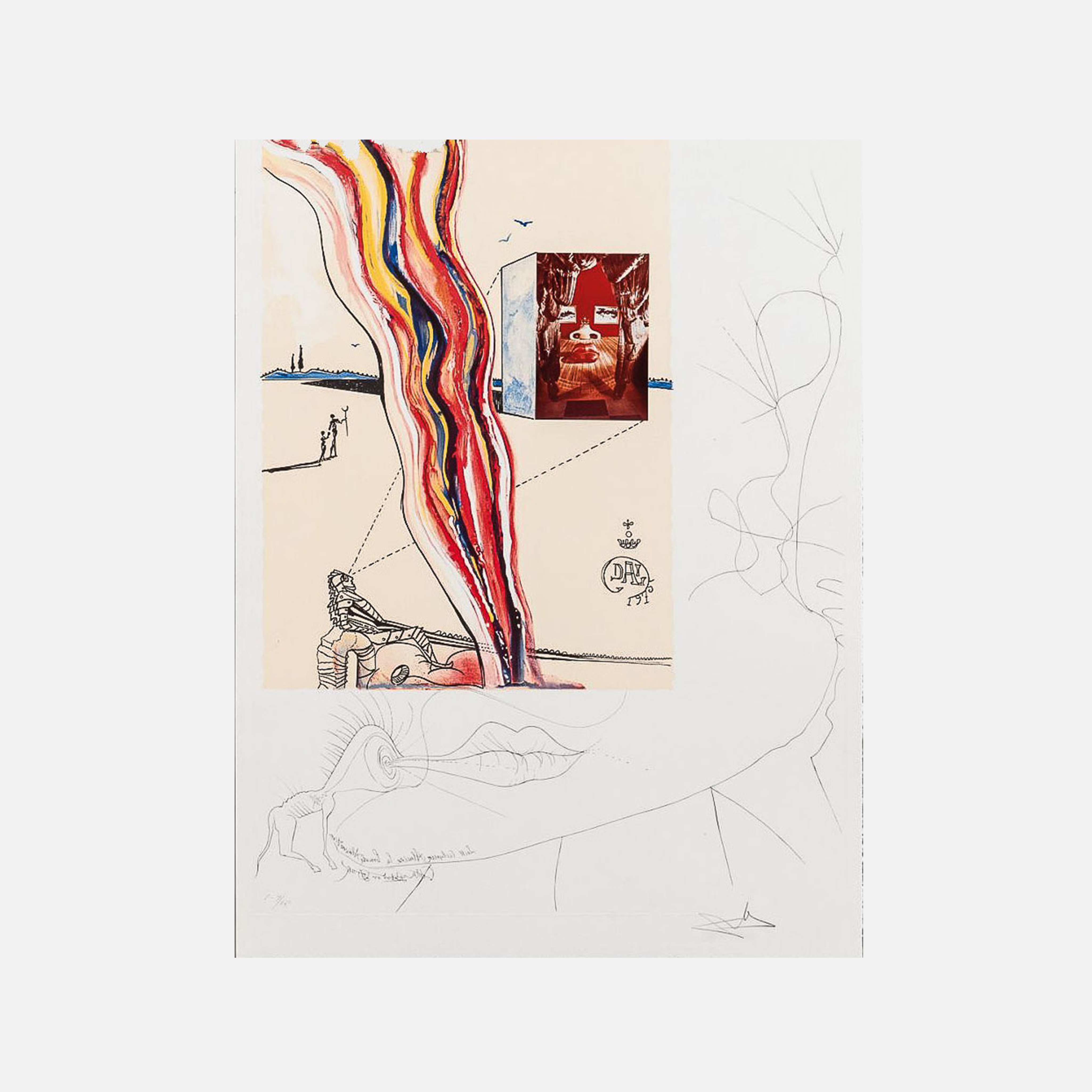 Liquid & Gaseous Television (Imagination & Objects of the Future Portfolio), 1975-1976 by  Salvador Dali